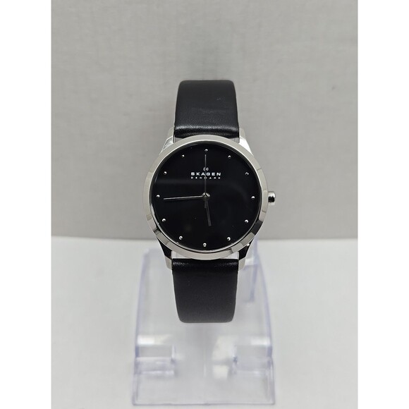 Skagen Jorn SKW2283 Womens 30mm Black Dial Leather Quartz New Battery Watch Slim - Picture 1 of 12